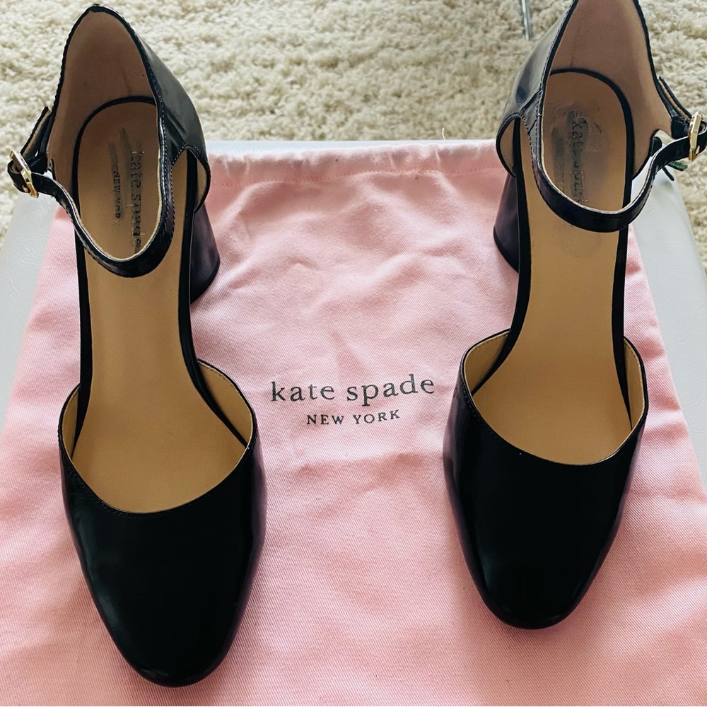New Black Kate Spade Serene 3 inch Heels
